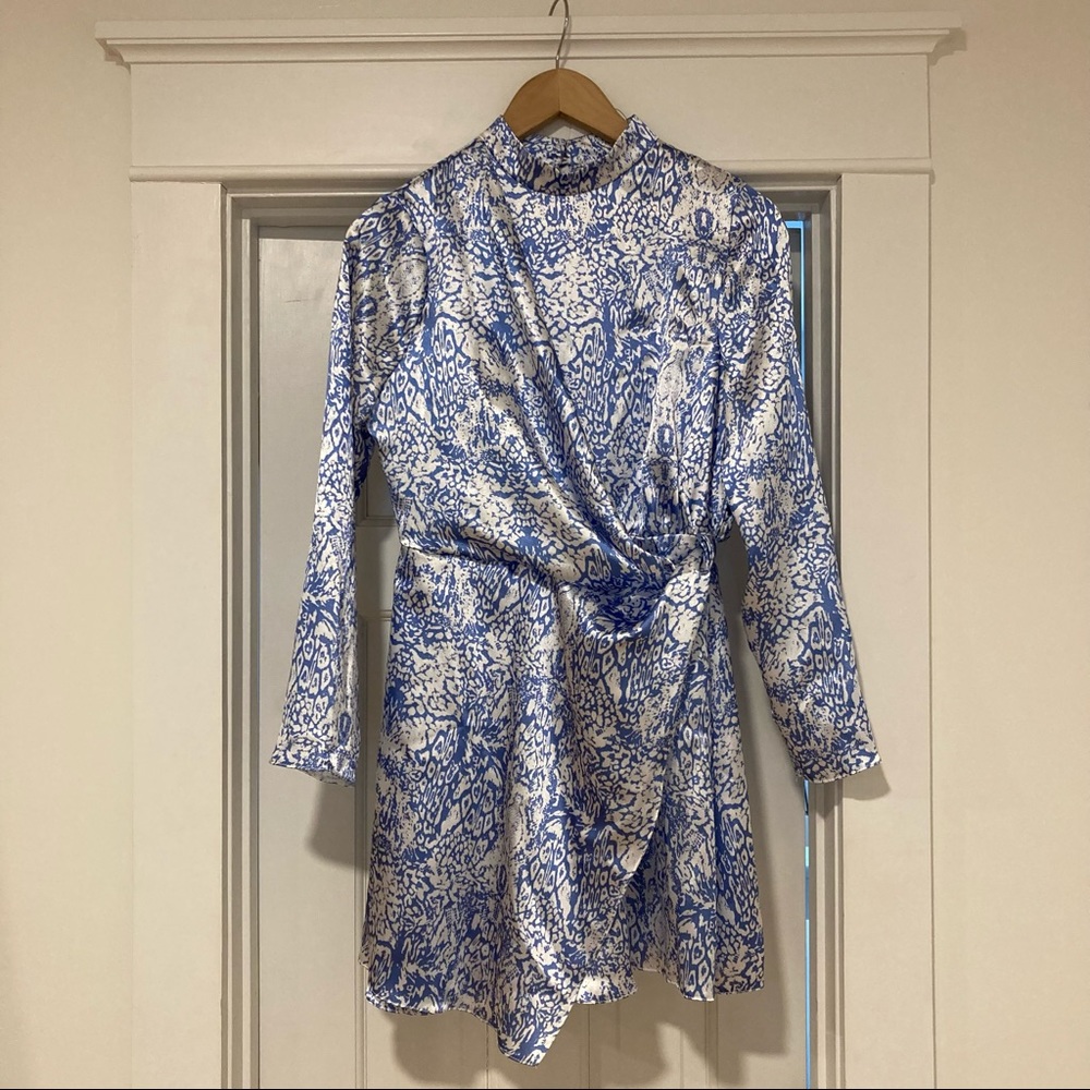 ASOS design mini drape detail dress in snake